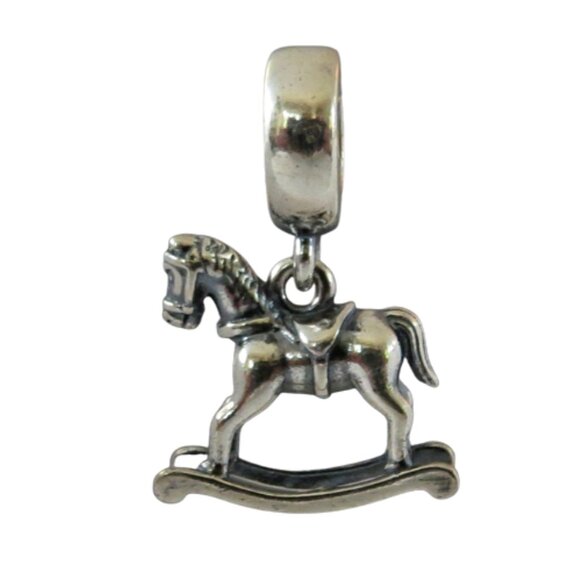 Pandora Christmas Rocking Horse  Sterling Silver .925 Dangle Charm 791413 - Picture 1 of 6